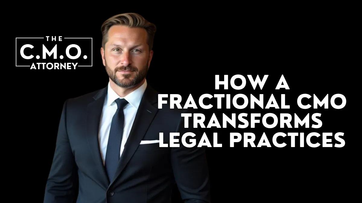 How can a law firm effectively boost its visibility and client engagement? Many firms are turning to fractional Chief Marketing Officers (CMOs) for help. This article will discuss the transformative role of a fractional CMO in legal practices, outlining strategic marketing techniques and the measurable benefits of this approach. Legal professionals will learn how engaging a fractional CMO can address marketing challenges, optimize digital marketing for lawyers, and access valuable marketing resources. Effective consultation can lead to improved firm marketing outcomes and sustainable growth. The CMO Attorney wants you to be educated on the role of fractional CMO - so let's get started, but if you're ready - we're here for a free consultation of your firm's marketing plan and growth strategy!