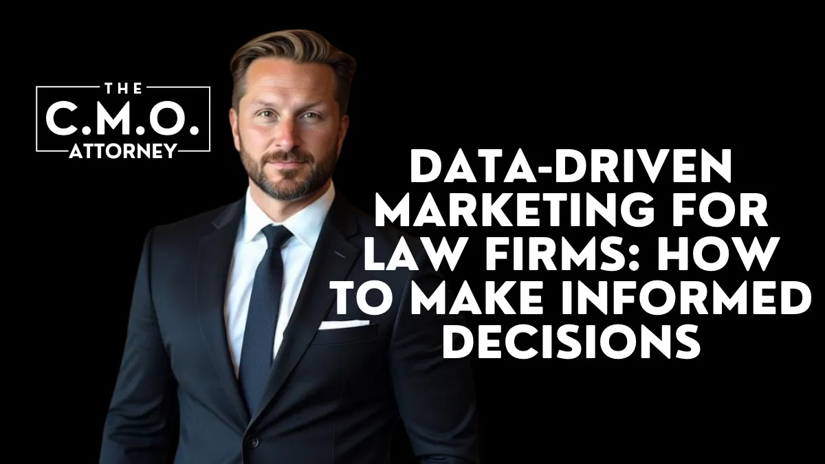 In the rapidly evolving digital world, law firms must adapt to stay competitive. A data-driven marketing approach is crucial for making informed, effective decisions that maximize ROI, streamline client acquisition, and enhance overall visibility. Data-driven marketing for law firms is not just a buzzword—it's a necessity for law firms that want to make strategic decisions based on measurable outcomes. With The CMO Attorney, law firms can leverage the power of data to unlock their true potential and craft targeted marketing campaigns that drive real, impactful results.