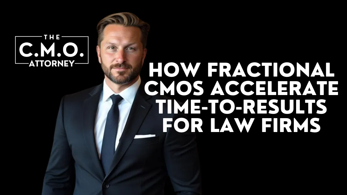 Law firms must secure faster marketing results to thrive and grow. At The CMO Attorney, we specialize in delivering rapid, measurable marketing outcomes through the strategic deployment of fractional Chief Marketing Officers (CMOs) tailored specifically for law firms. This comprehensive approach allows firms to bypass lengthy learning curves, execute high-impact campaigns swiftly, and generate real client intake growth.