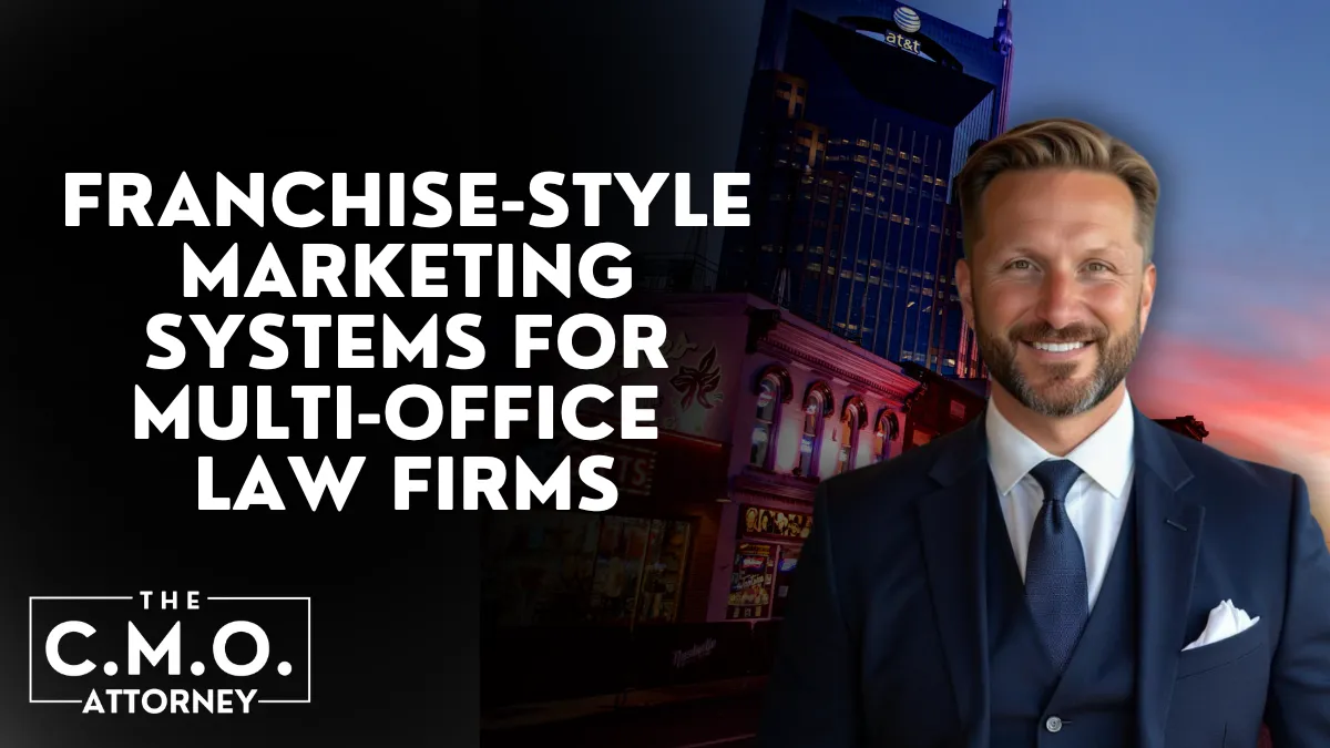 Multi-office law firms face a daunting challenge—how to achieve consistent marketing results across all locations while preserving brand integrity. The solution lies in franchise-style marketing systems for law firm franchises. At The CMO Attorney, we design and implement replicable, data-driven marketing structures that deliver consistent results, streamline brand messaging, and fuel firm-wide growth. If your law firm operates in multiple offices—or is planning to scale—this is your blueprint for sustainable success.