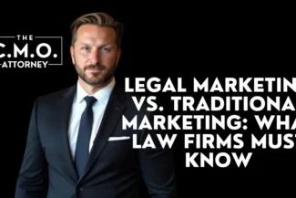 The difference between legal marketing vs traditional marketing is no longer optional—it’s a strategic necessity. At The CMO Attorney, we specialize in helping law firms transition from outdated advertising models to intelligent, data-driven marketing systems designed for the digital age. If you’re still investing heavily in billboards, TV ads, and Yellow Pages listings, it’s time to re-evaluate your marketing strategy and modernize your approach to lead generation, branding, and client acquisition.